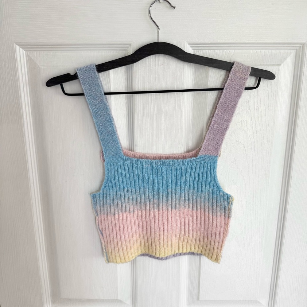 Urban Outfitters Out From Under Pastel Ribbed Knit Crop Top SMALL - Picture 4 of 4